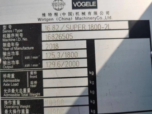 FPT Motor Vogel 1800-2L Maquina de construcción de pavimentadores de zanja con buenas condiciones de trabajo