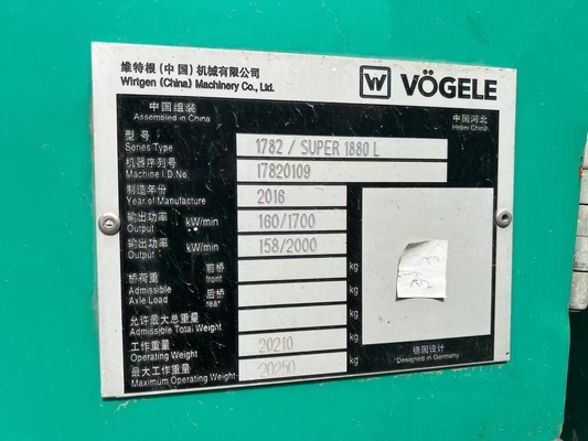VOGEL 1880 Pavimentador de asfalto usado con espesor de pavimento máximo de 1000 mm y 112000 kg