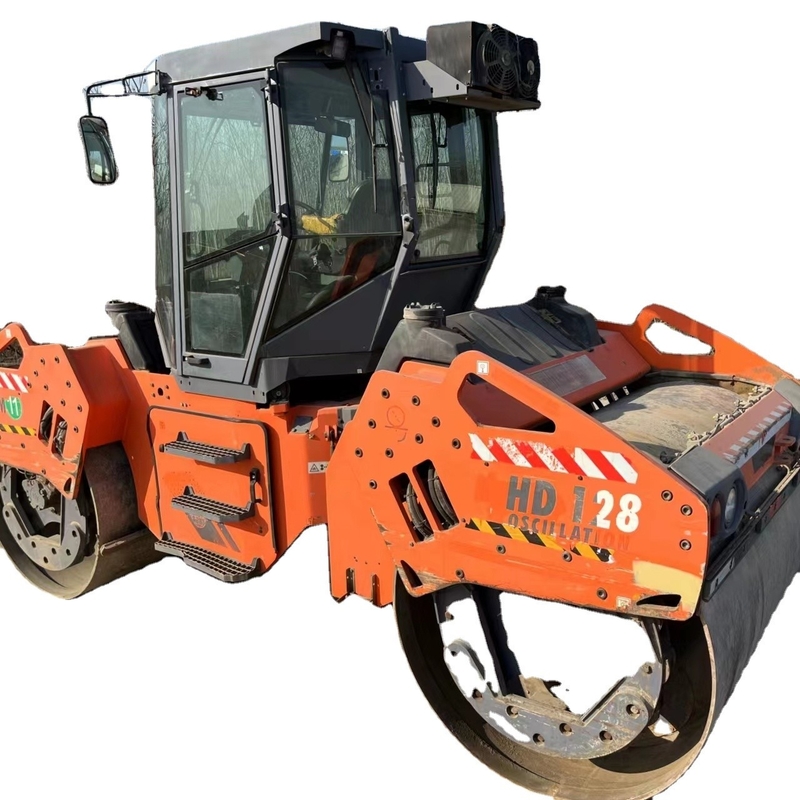 38 Presión estática lineal Energía fuerte Usado rodillo de carretera HM HD128 para obras de construcción